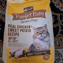 Merrick Purrfect Bistro Cat Food 4lb Bag Real Chicken + Sweet Potato Recipe Best By 2025