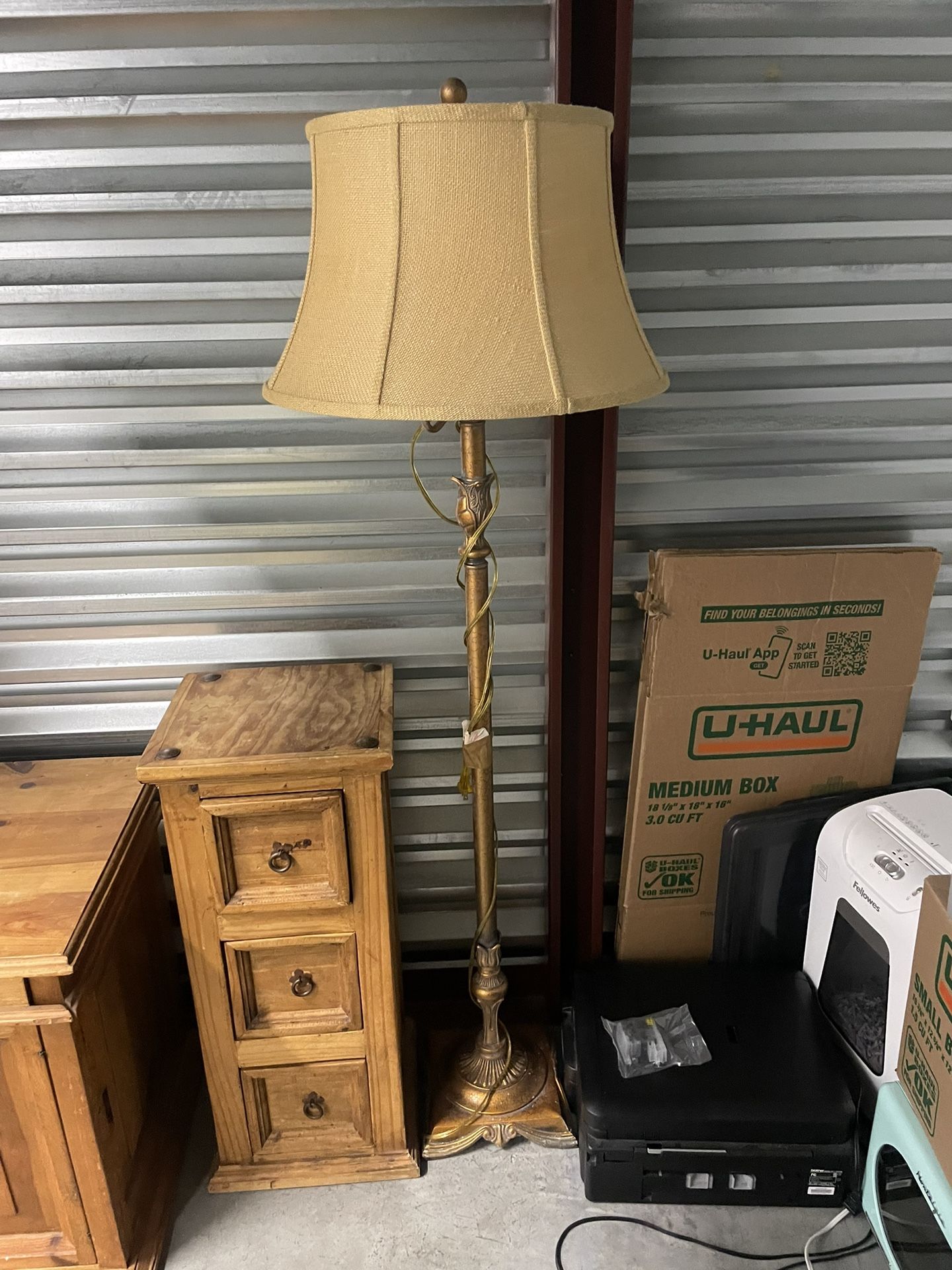 Antique-style Brass Floor Lamp
