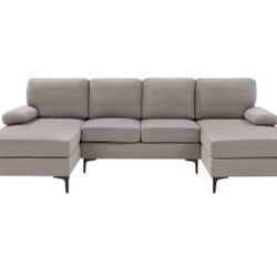 (FREE DELIVERY) BRAND NEW 113” LARGE Sectional Sofa SET with 28” Tall 1stDibs Vase Gold One Pc Bonus Or Lasko Fan