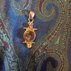 sterling silver pendant mystic topaz amethyst citrine