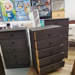 New Assembled Grey 5 Drawer Dresser Chest Available In Other Colors 
