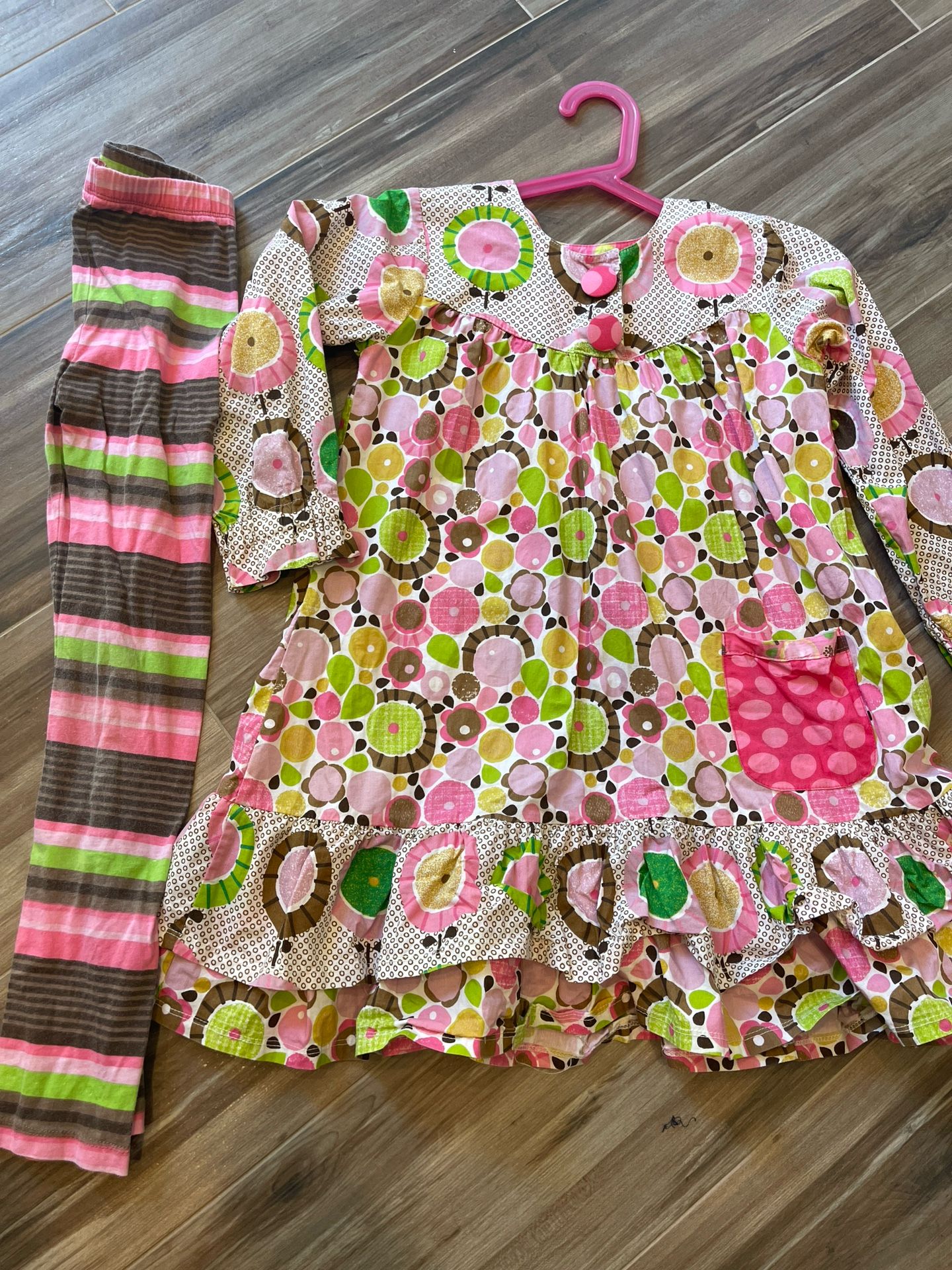 Jelly The Pug dress Tunic Leggings Set Girls Size 7