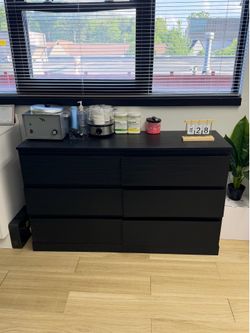 Black 6 Drawer dresser