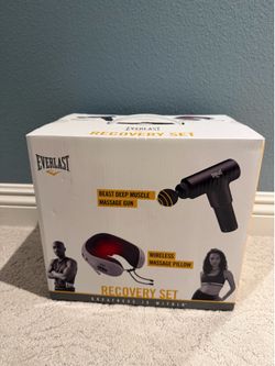 Everlast Recovery Set - Deep Muscle Massage Gun and Wireless Massage Pillow