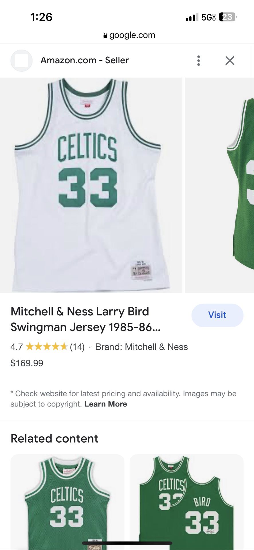 Larry Bird Jersey for Sale in Bakersfield, CA - OfferUp