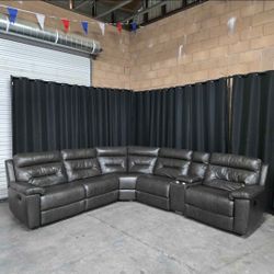 🛋 Wylder Leather Power Reclining Sectional with Power Headrests - 🚚💨 FREE DELIVERY!