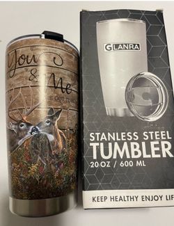 Travel Cup With Lip Cute Deer Hunting Couple