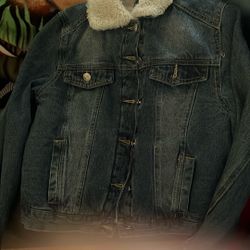 Denim Jacket W Fur