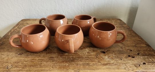 Crate & Barrel Terra Cotta Mugs