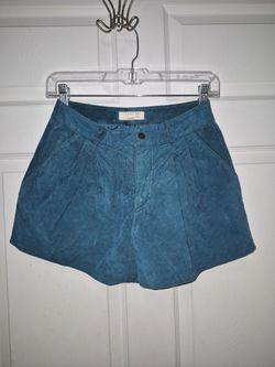 Teal Suede High Waist Shorts  25 W