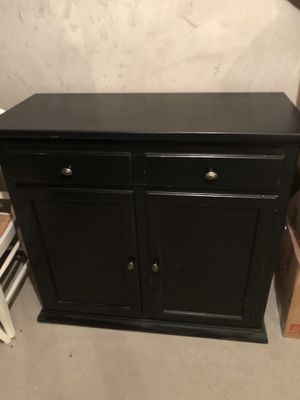 Pottery Barn Black Wood 2 Door 2 Drawer Cabinet For Sale In Port