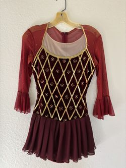 Red And Gold Figure Skating Dress