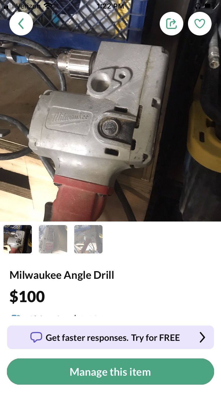 Milwaukee Angle Drill
