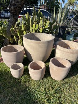 Large Terracotta Brown Color Planters-Big Garden Pots($300 set of 6)