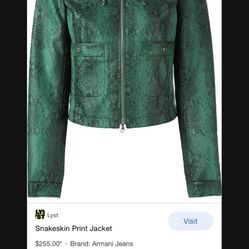 Armani Leather Snake print Jacket 