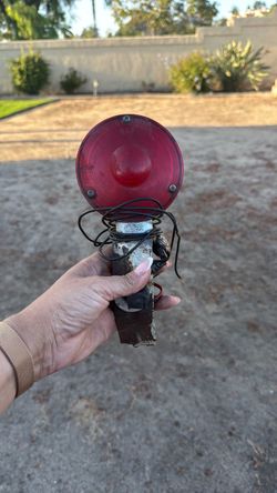 Vintage Round Red Tail Light with Bracket