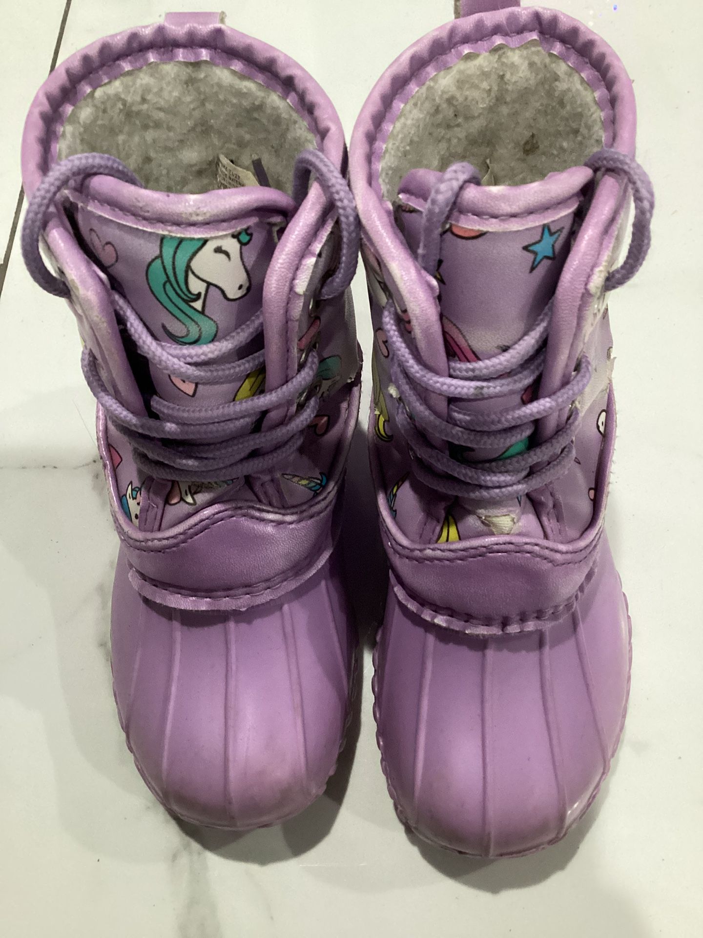 Kids Girls Unicorn Snow Boots Size 6
