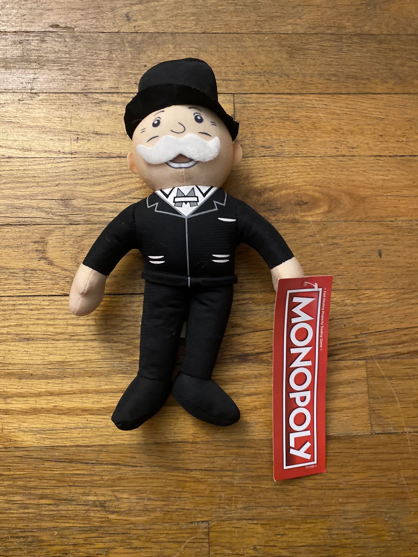 Mr. Monopoly Man 10” Uncle Pennybags Top Hat Black Suit Plush Stuffed Hasbro NWT