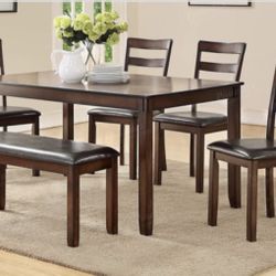 Dining Table + 4 Chairs & Bench