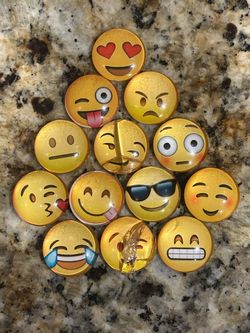 12 Emoji Magnetic Pins / Magnets – Fun Locker, Fridge & Office Decor