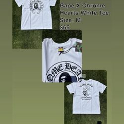 Bape X Chrome Hearts White Tee