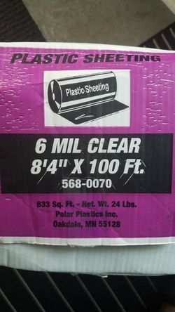 20' x 100' 6-Mil Clear Rolled Poly All-Purpose Plastic Sheeting