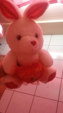 White bunny wiht red ears