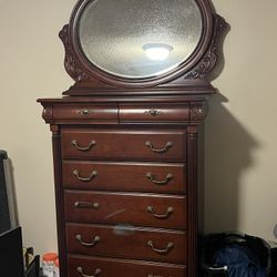 Tall Dresser And Mirror