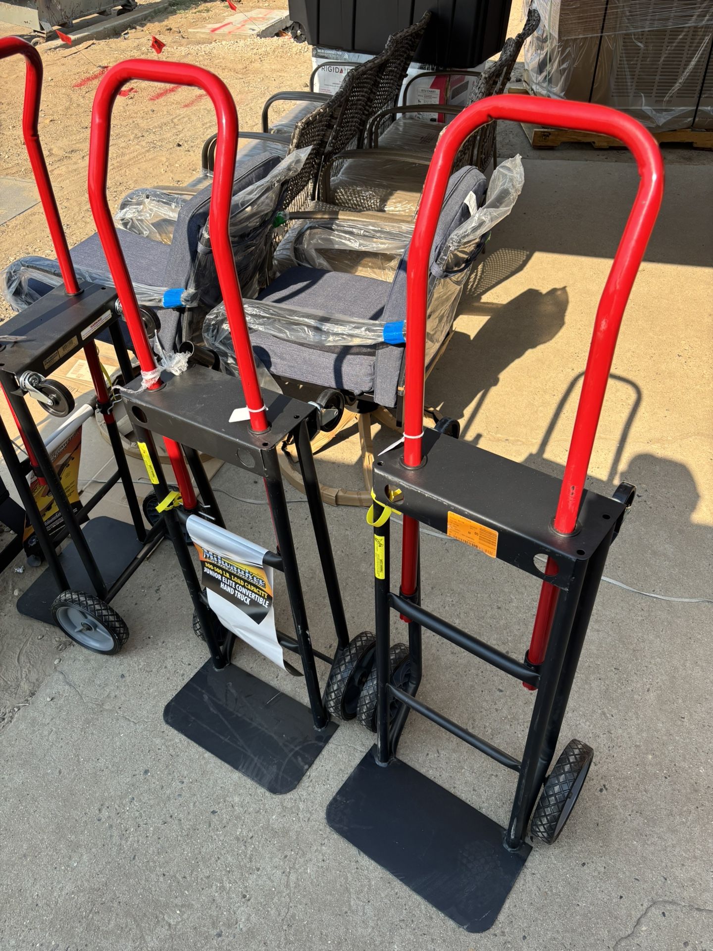 Milwaukee 300/500 lb. Capacity Convertible Hand Truck Dolly, diablo $65 each
