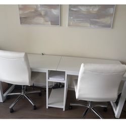 Beautiful Dining Room Set Tv Access Stand And Two Person Desk Includes Chairs