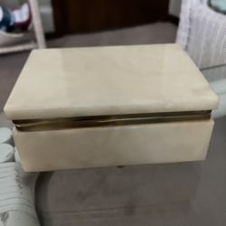 Alabaster Chest Handcarved Italy 