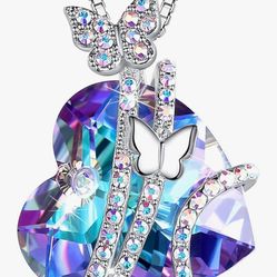 Butterfly Love Heart Necklace 