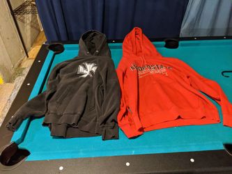 2 hoodies one medium one large