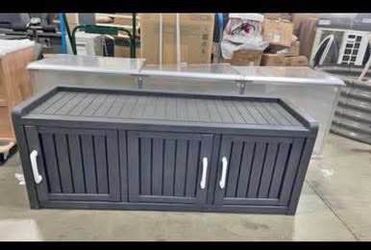 Assembled New 3 Doors Shoe Bench Waterproof & UV-Resistant Resin Shoe Cabinet
