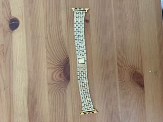 Gold Apple Watch band with faux diamonds