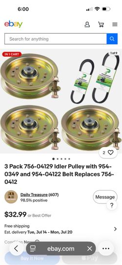 3-Pack Idler Pulley and Belt Set (contact info removed)9