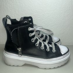 Converse Chuck Taylor All Star High Lugged Lift Platform Leather Shoes Youth Sz2