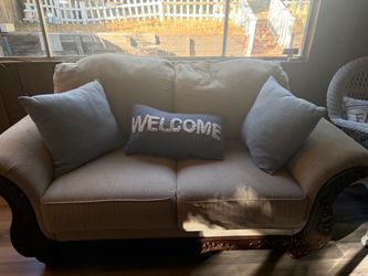 Traditional Loveseat with Wood Frame