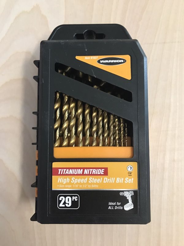 Warrior Titanium Nitride High Speed Steel Drill Bit Set 29 Pieces