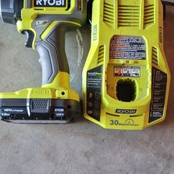18volt ryobi impact  , drill. battery and charger 