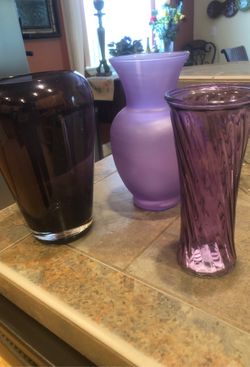 Purple flower vases