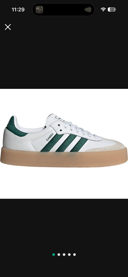Adidas Sambae Green/White Womens Size 7
