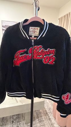 True Religion Fuzzy Varsity Jacket