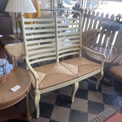 Solid Wood Ladder Back Settee 