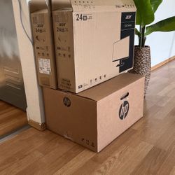 Desktop Computer and Two Monitors