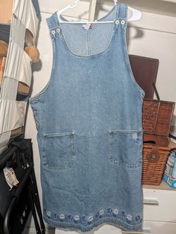 Vintage 90s JL NY Denim Jumper Dress