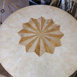 Kitchen Table ..Marble And Wrought Iron 