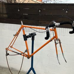 Vintage Road Bike, Great Parts, Campagnolo, Ambrosio, Balilla Brevettato Brakes w/tire scrapers, 22”/56cm Frame, Chrome Forks, 1, Located in L