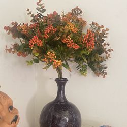 Ceramic Vase With Fake Flower Ask $5 Set 