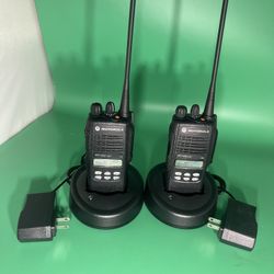 2 X Motorola HT1250 LS UHF Two Way Radio Set-Black